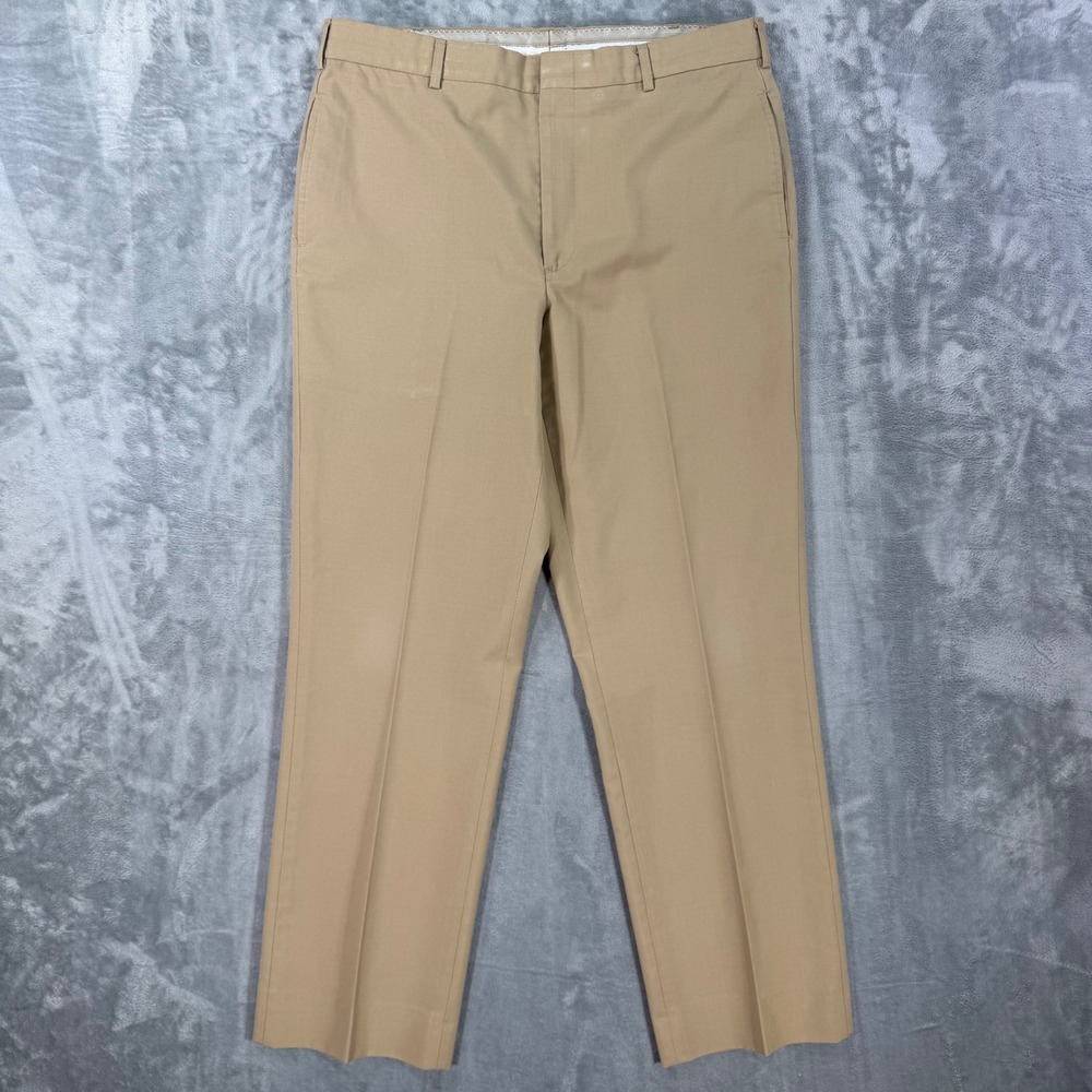 Flying Cross Uniform Dress Pants Men's Size 37x30 Tan Wool Blend Trousers